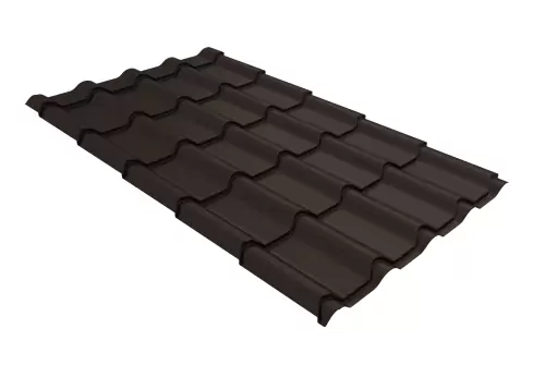 Металлочерепица камея 0,5 Satin RR 32 темно-коричневый
