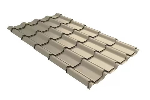 Металлочерепица камея 0,5 Satin RAL 1015 светлая слоновая кость