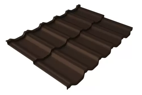 Металлочерепица модульная квинта Uno Grand Line c 3D резом 0,5 Satin RAL 8017 шоколад