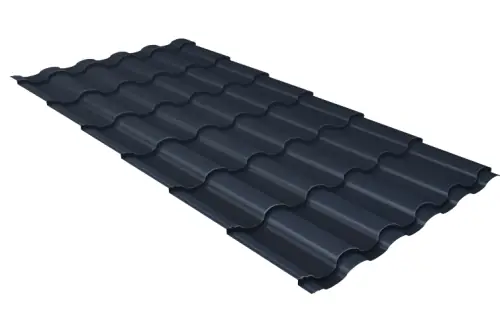 Металлочерепица кредо 0,5 Satin Matt TX RAL 7024 мокрый асфальт