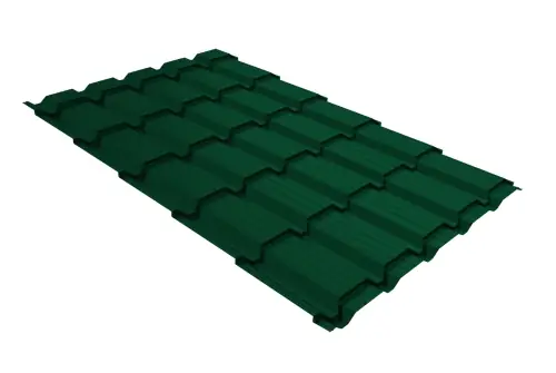 Металлочерепица квадро профи 0,5 Satin RAL 6005 зеленый мох