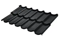 Модульная металлочерепица BUDMAT Bella Sara IDEAL-Satin RAL 9005 Черный 015