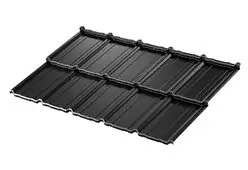 Модульная металлочерепица BUDMAT Como Standart IDEAL-SATIN RAL 9005 Черный 015