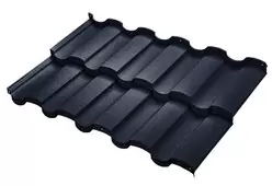 Модульная металлочерепица BUDMAT Rialto D-Matt RAL 7016 Антрацитовый