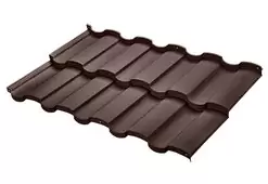 Модульная металлочерепица BUDMAT Rialto D-Matt RAL 8019 Серо-коричневый
