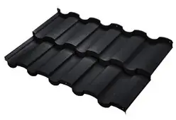 Модульная металлочерепица BUDMAT Rialto D-Matt RAL 9005 Черный