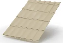 Металлочерепица МеталлПрофиль Макси NormanMP RAL 1014 Слоновая кость