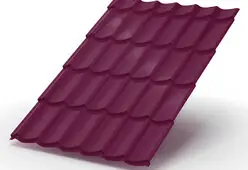 Металлочерепица МеталлПрофиль Макси NormanMP RAL 3005 Винно-красный