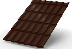 Металлочерепица МеталлПрофиль Макси PURETAN RR 32 Темно-коричневый