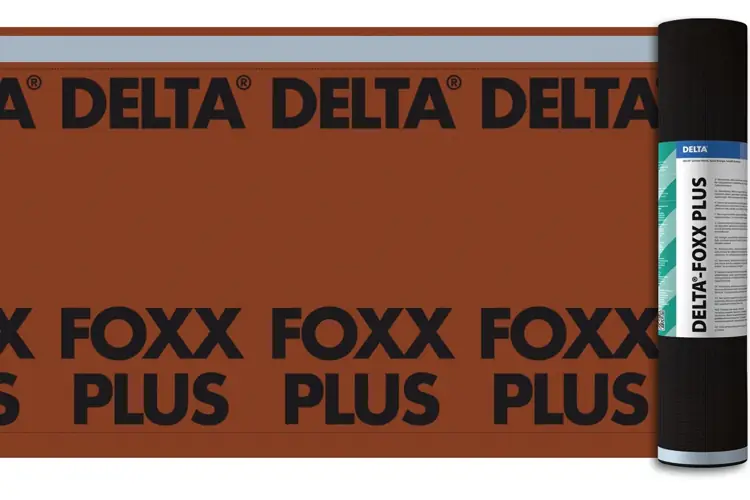 Мембрана диффузионная Delta-Foxx Plus для пологих скатов, с двумя зонами проклейки (75м2)